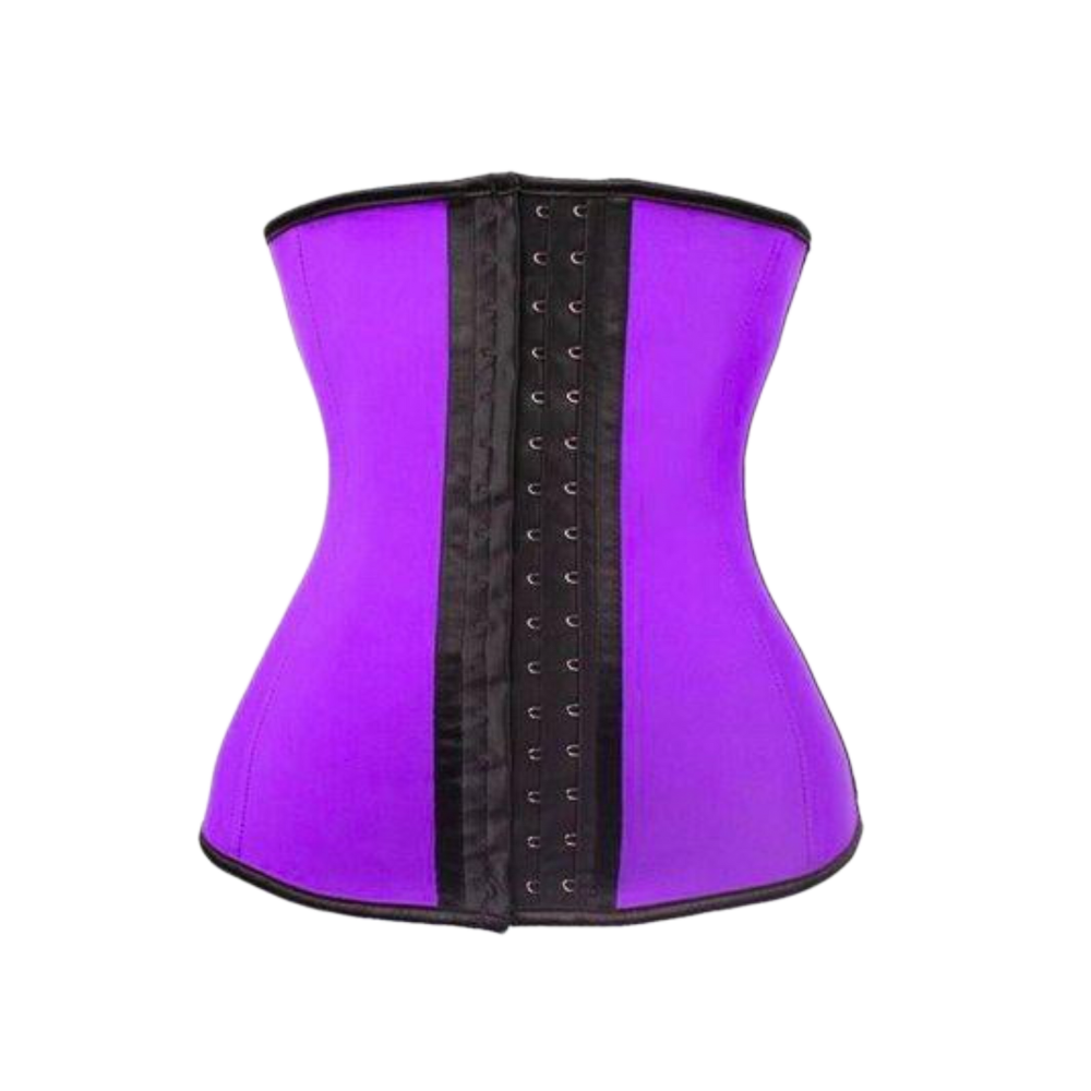 Product image of Bodied by Bella Classic Waist Trainer in purple, designed to provide firm compression, support, natural body contouring, and waist slimming