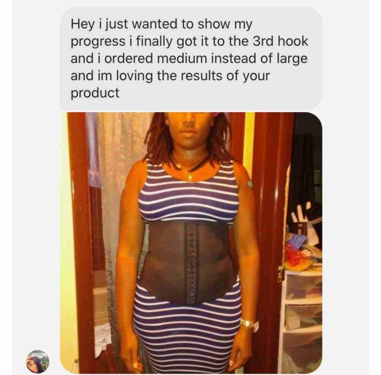 Close-up of a woman’s torso wearing a Bodied by Bella waist trainer, showcasing a sleek, sculpted silhouette and emphasizing natural body contouring and waist shaping benefits.